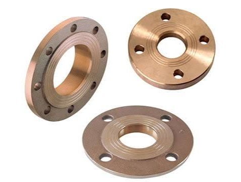 Bronze plate flanges with central bore and drilled bolt holes: bronze plate flange manufacturer, custom sizes, India