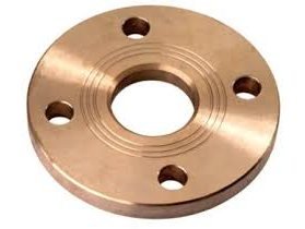 Bronze slip-on flange with raised face and four bolt holes: slip-on bronze flanges manufacturer and exporter, India